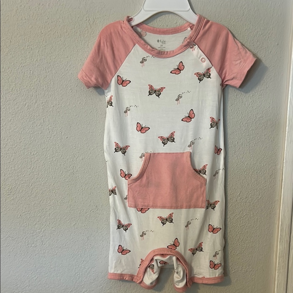Kyte BABY Pink and White Butterfly One Piece